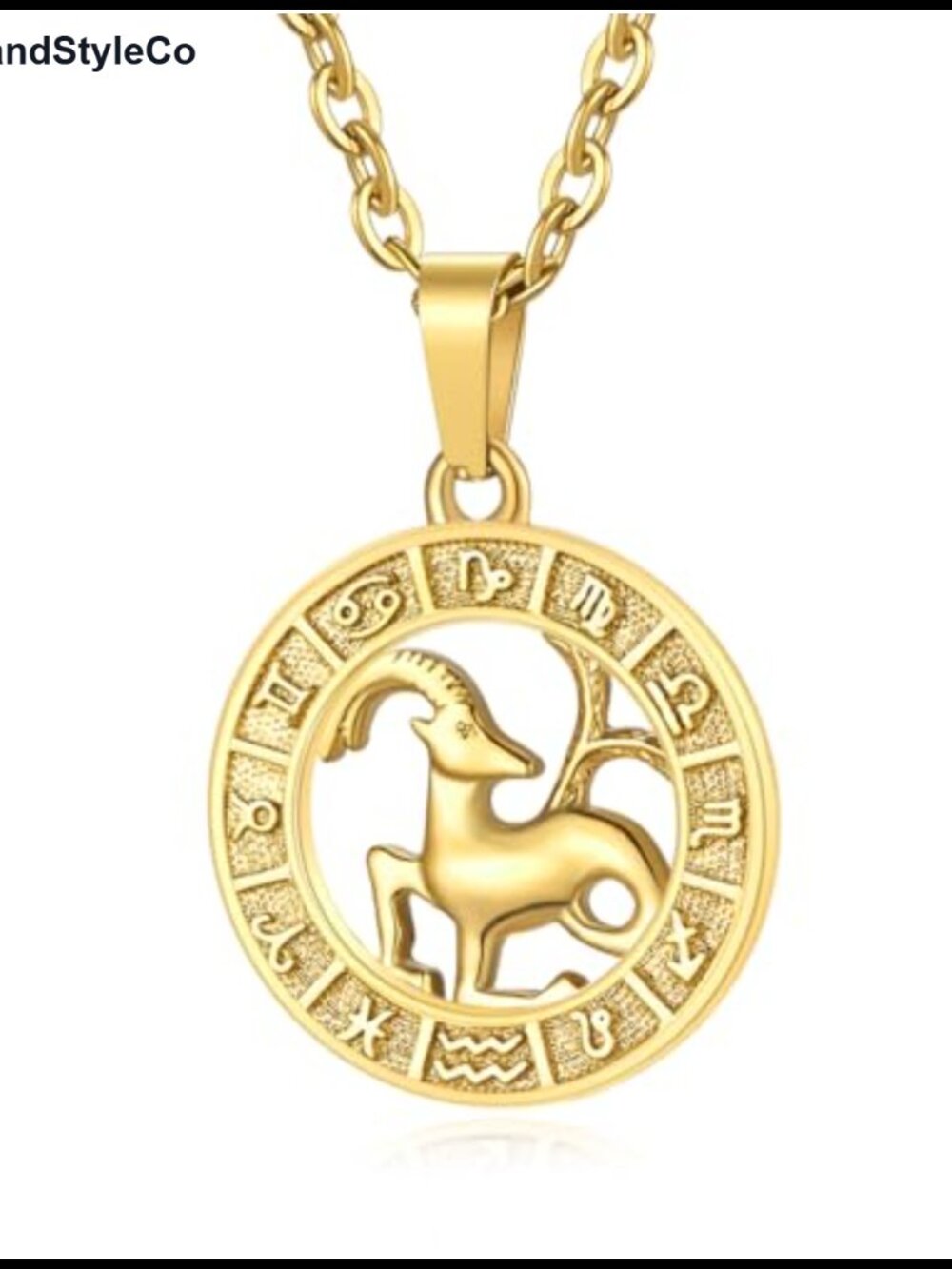 Zodiac Constellation Stainless Steel Pendant Necklace Astrology Jewelry
